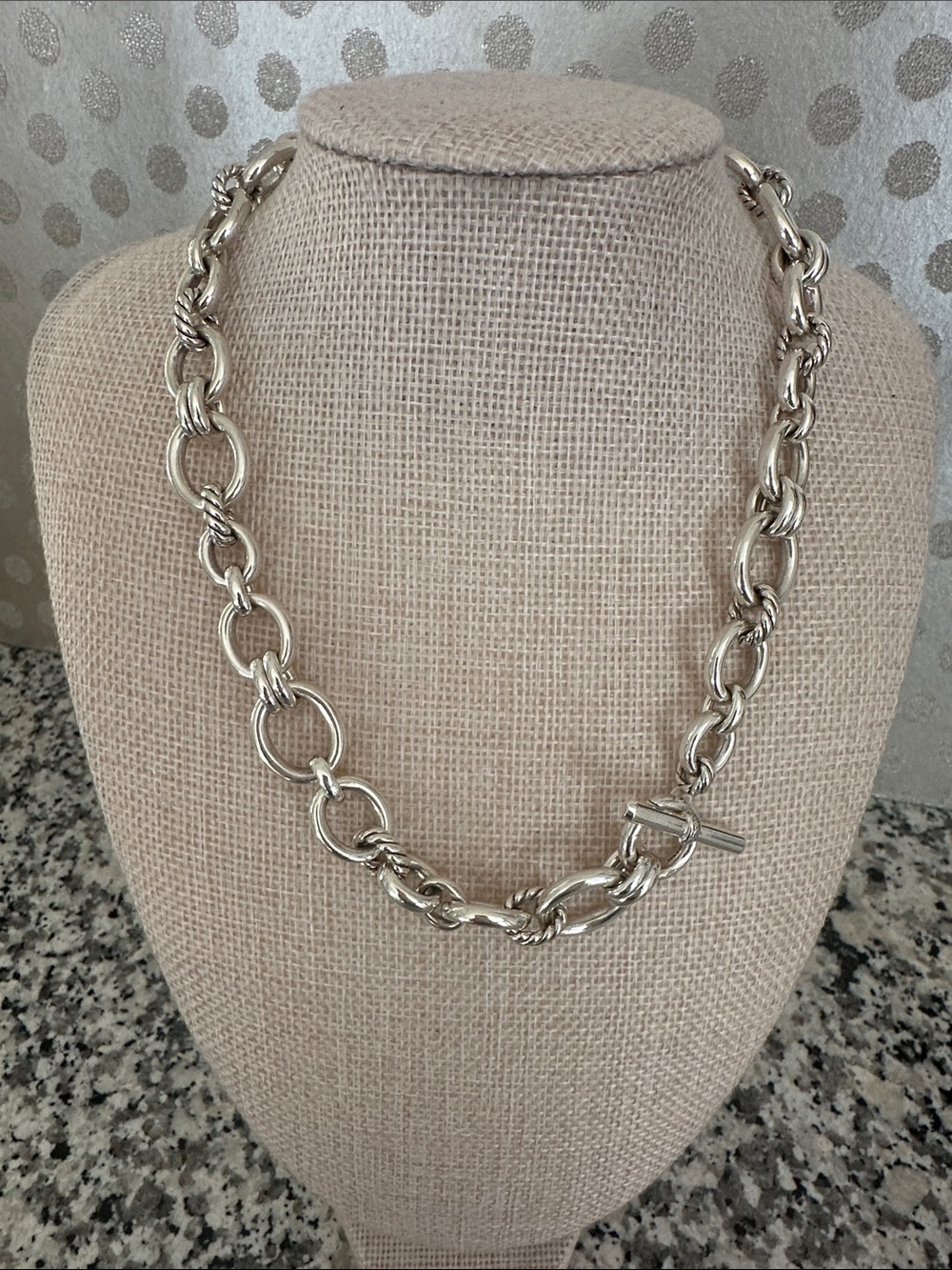 David Yurman Polished 925 silver Link Necklace